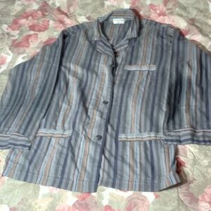 Dior Gray and Brown Striped Blazer